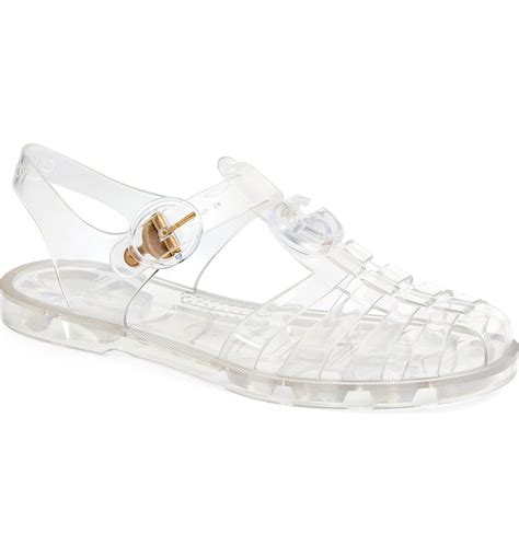 gucci womens black sandals|Gucci clear jelly sandals.